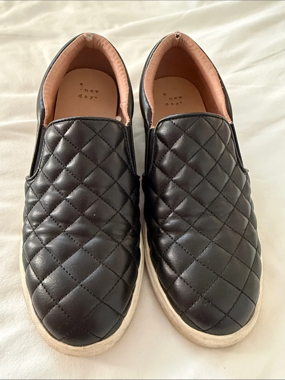 a new day Quilted Black Slip-On Sneakers